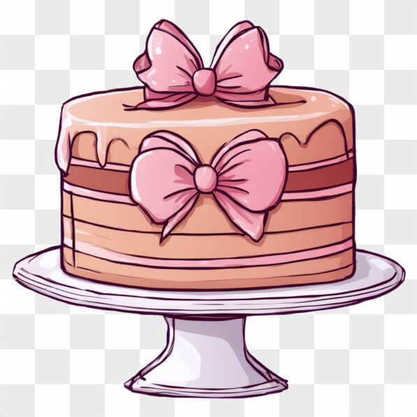 Descarga Pastel decorativo de moño rosa en un soporte Cartoons En Línea ...