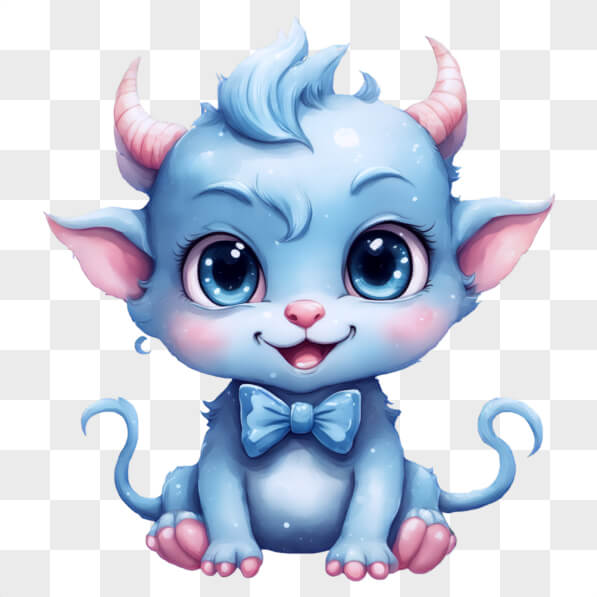 Download Adorable Blue Cartoon Creature Cartoons Online - Creative Fabrica