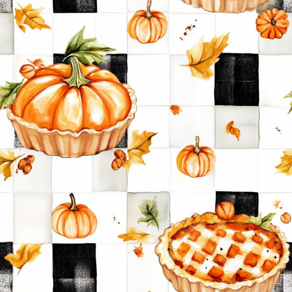 Download Autumn Pumpkin and Pie Pattern Patterns Online - Creative Fabrica