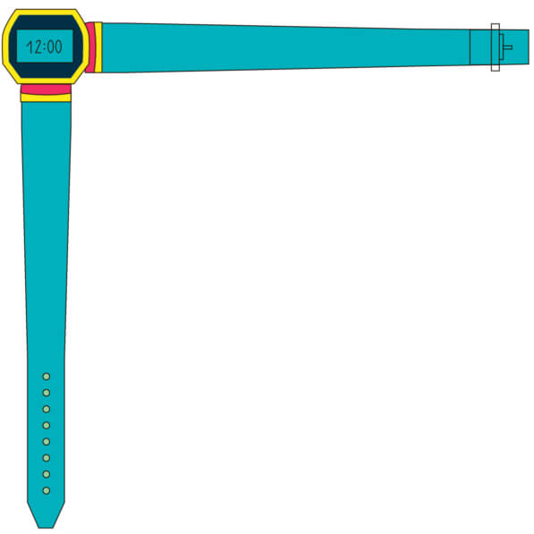 Watch Border Designs Download Colorful Digital Watch with Turquoise Strap Borders & Corners ...