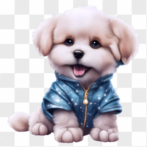 Süßer Welpe in einem blauen Kapuzenpullover Hintergründe thumbnail