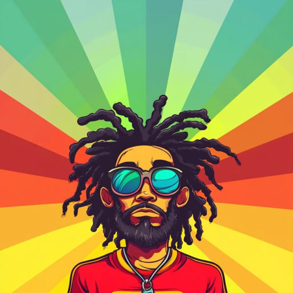 Download Gestileerd portret van een man met dreadlocks Achtergronden ...