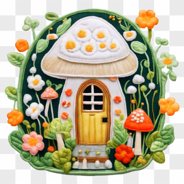 Download Kawaii Mushroom House with Colorful Flowers Kawaii Online ...