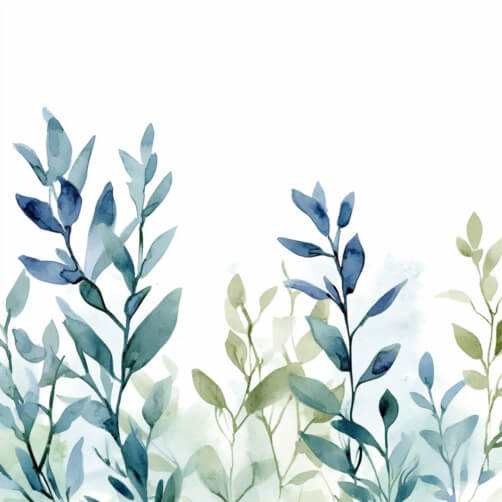 Download Watercolor Leaves in Shades of Green and Blue Backgrounds ...