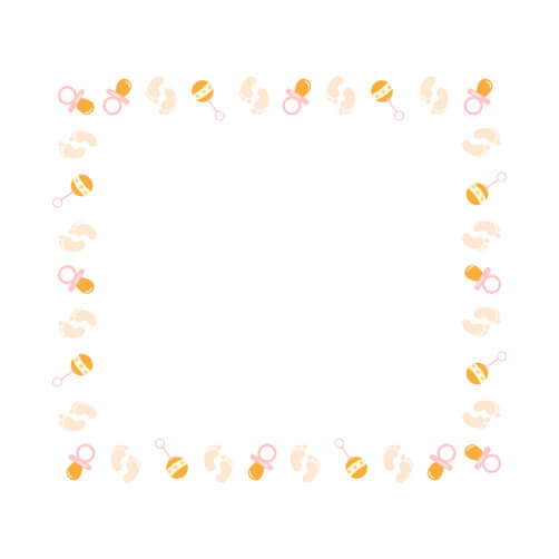 Download Baby-themed Border Design with Rattles and Bottles Frames ...