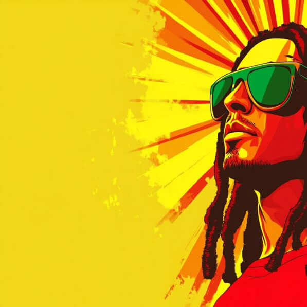 Download Stylized Illustration of a Man with Dreadlocks Backgrounds ...