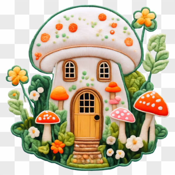 Download Kawaii Mushroom House Surrounded by Colorful Flowers Kawaii ...
