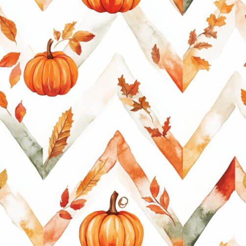 Autumn Pattern with Pumpkins and Leaves Autumn Pattern with Pumpkins and Leaves thumbnail