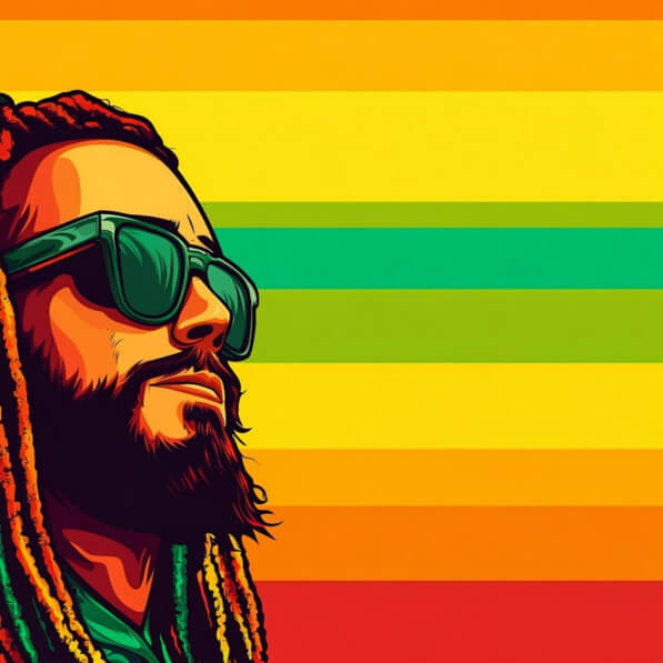 Download Gestileerd portret van een man met dreadlocks Achtergronden ...
