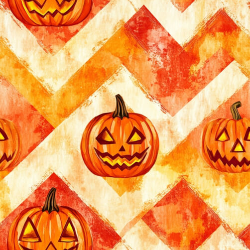 Halloween Pumpkins on Zigzag Pattern Halloween Pumpkins on Zigzag Pattern thumbnail