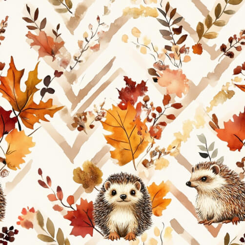 Autumn Hedgehogs with Leaves Autumn Hedgehogs with Leaves thumbnail