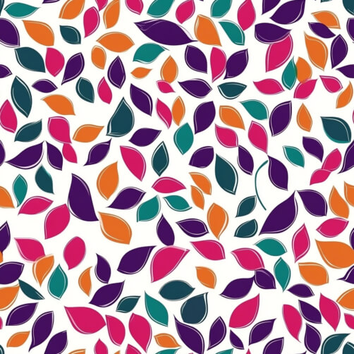 Colorful Leaf Pattern on White Background Sketches thumbnail