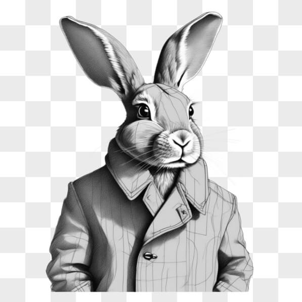 Download Stylized Rabbit in Trench Coat Sketches Online - Creative Fabrica