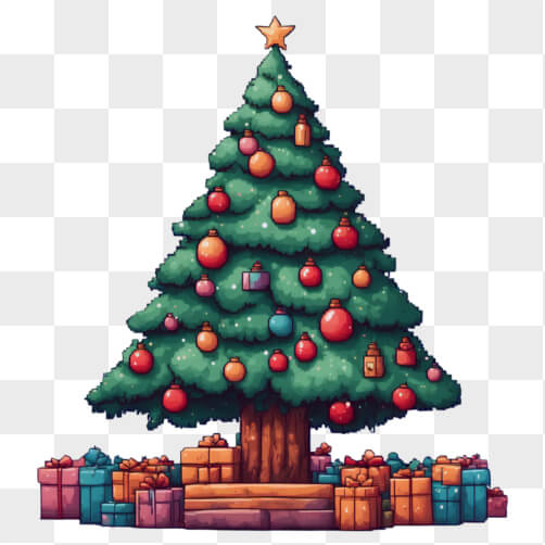 Árvore de Natal decorada festivamente com presentes Árvore de Natal decorada festivamente com presentes thumbnail