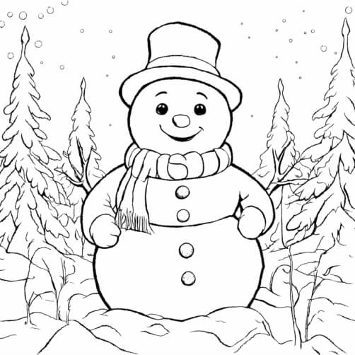 Cheerful Snowman in Winter Landscape Patterns Cheerful Snowman in Winter Landscape Patterns thumbnail