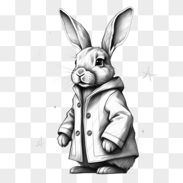 Pointed Coat Pattern Rabbit Download Stylized Rabbit in Coat Sketches Online - Creative Fabrica