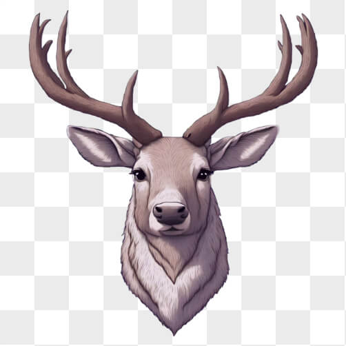 Illustrated Deer Head with Antlers Patterns Illustrated Deer Head with Antlers Patterns thumbnail