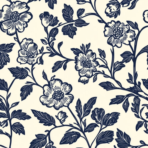 Download Intricate Floral Pattern in Black and Cream Patterns Online ...