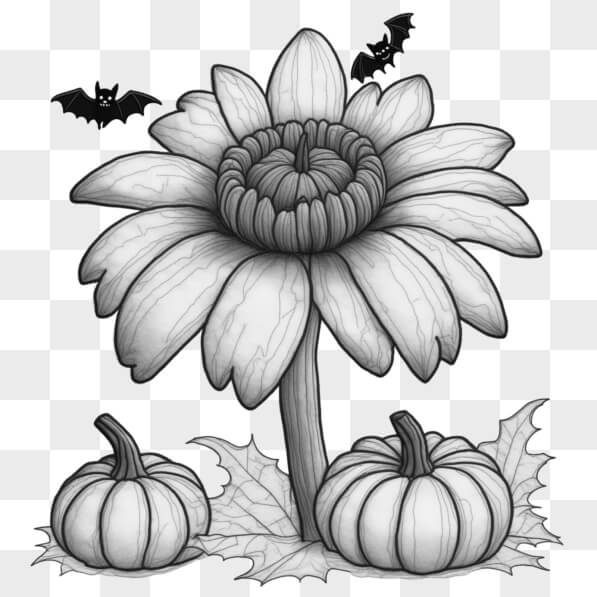 Pumpkins Flowers & bats