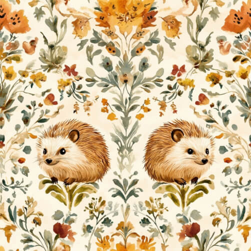 Whimsical Hedgehogs and Floral Pattern Patterns Whimsical Hedgehogs and Floral Pattern Patterns thumbnail