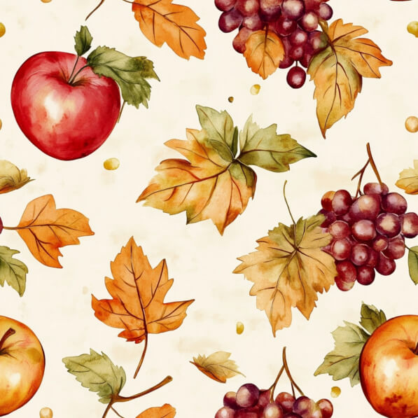 Download Autumn Fruits and Leaves Pattern Patterns Online - Creative ...
