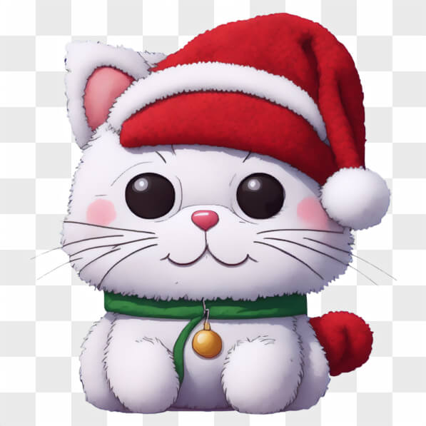 Chat Au Repos Portant Un Chapeau De Noël Du Père Noël | Photo Premium