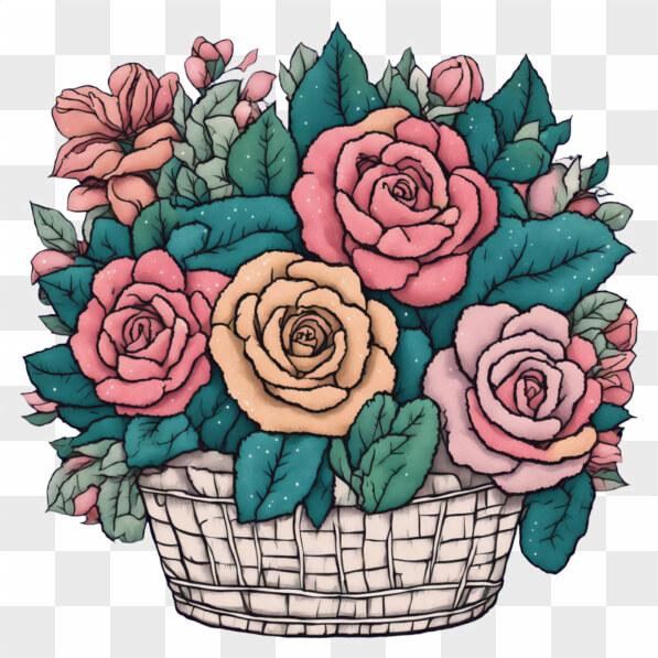 Download Illustrated Bouquet of Roses Cartoons Online - Creative Fabrica