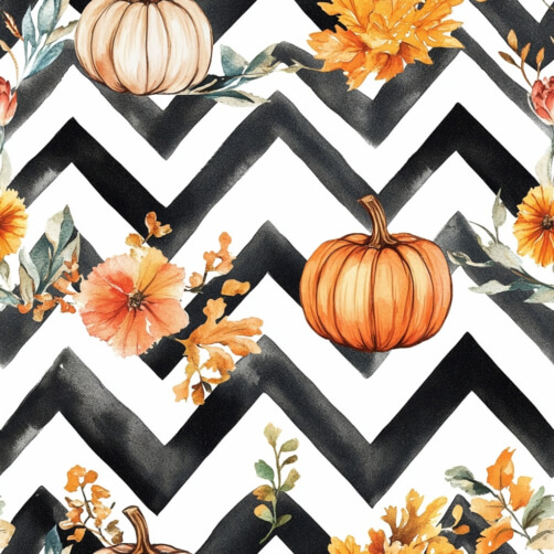 Fall Decorative Pattern with Pumpkins and Flowers Fall Decorative Pattern with Pumpkins and Flowers thumbnail