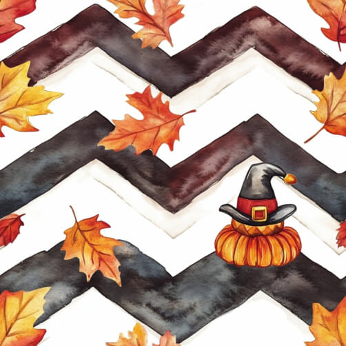 Autumn Leaves and Halloween Pumpkin Pattern Autumn Leaves and Halloween Pumpkin Pattern thumbnail