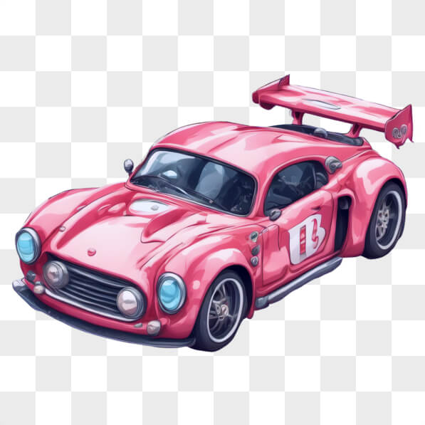 Pink Racing Number 5 Download Vibrant Pink Racing Car Cartoons Online - Creative Fabrica