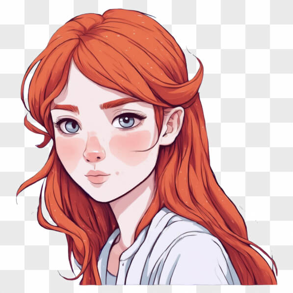 Download Portrait of a Young Woman with Red Hair Cartoons Online ...