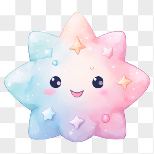 Star Drawing Color:blue Download Kawaii Star Character with Pastel Colors and Sparkles Kawaii ...