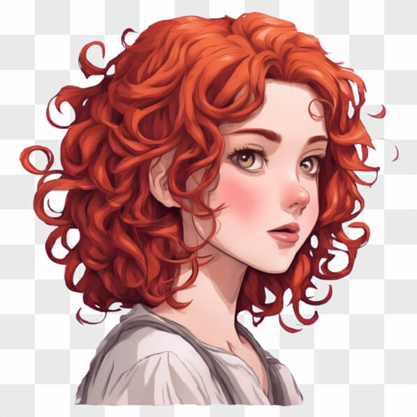 Download Illustration of a Young Woman with Curly Red Hair Cartoons ...