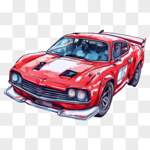 Download Vintage Red Racing Car Cartoons Online - Creative Fabrica