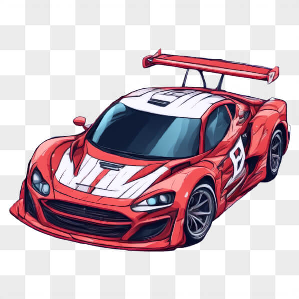 Download Sleek Red Sports Car with Racing Stripes Cartoons Online ...
