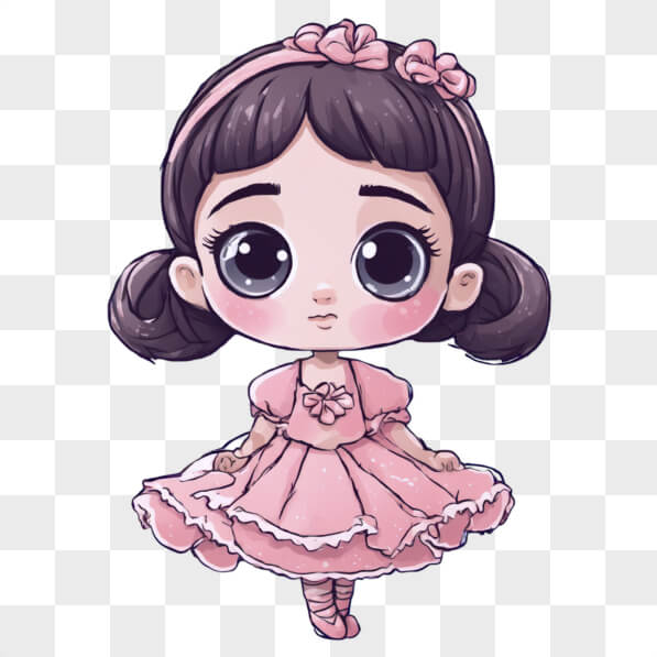 Descarga Muñeca de dibujo animado linda con vestido rosa Cartoons En ...