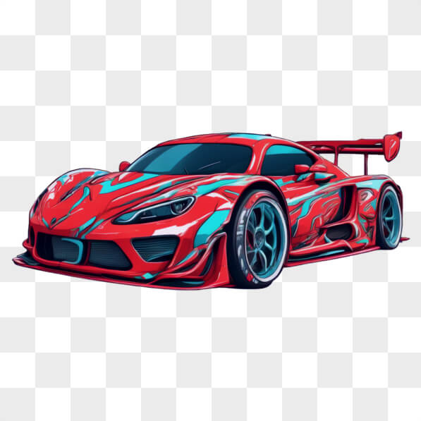 Download Stylized Red Racing Car with Graphics Cartoons Online ...