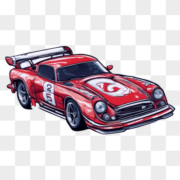 Download Stylized Red Race Car Cartoons Online - Creative Fabrica