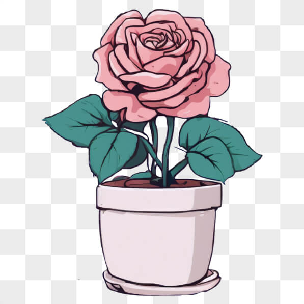 Oblica Rosa Descarga Rosa Rosa en una Maceta Blanca Cartoons En Línea - Creative ...