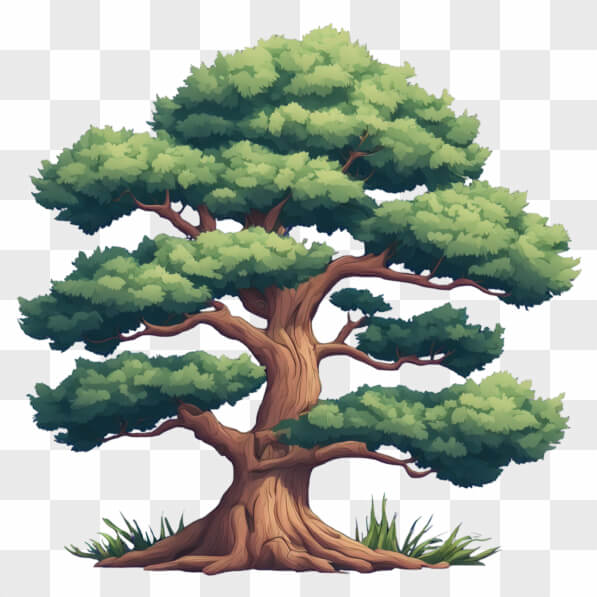 Download Stylized Tree with Lush Green Canopy Cartoons Online ...
