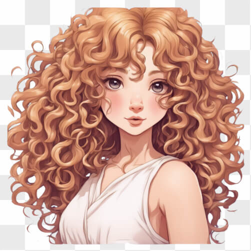 Portrait of a Young Woman with Curly Hair Cartoons Portrait of a Young Woman with Curly Hair Cartoons thumbnail