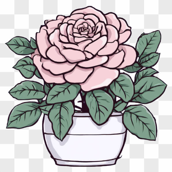 Oblica Rosa Descarga Rosa rosa en maceta Cartoons En Línea - Creative Fabrica