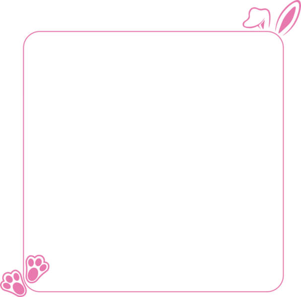 Ears Border Frame Download Playful Pink Border with Bunny Ears and Paw Prints Frames ...
