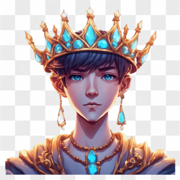 Download Regal Young Figure with Crown and Jewelry Cartoons Online