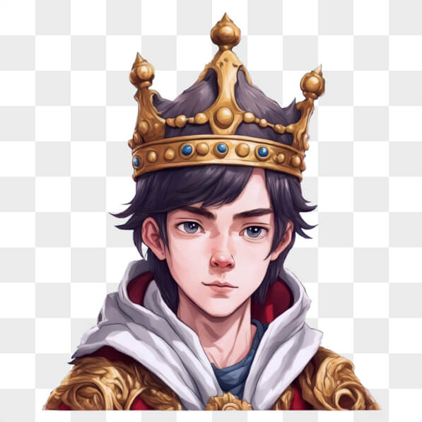 Download Regal Portrait of a Young King Cartoons Online - Creative Fabrica