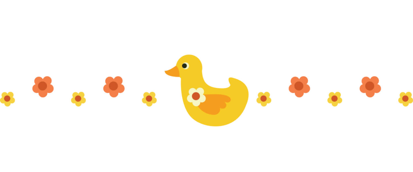Download Playful Duck Surrounded by Flowers Borders & Corners Online ...