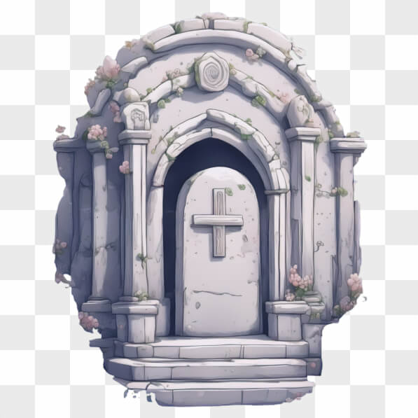 Télécharger Structure de tombe ornée avec des accents floraux Dessins