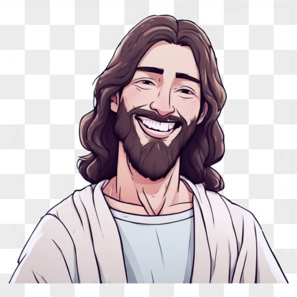 Download Smiling Character in White Robe Cartoons Online - Creative Fabrica