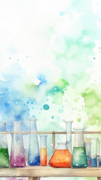 Download Colorful Laboratory Glassware on Watercolor Background ...