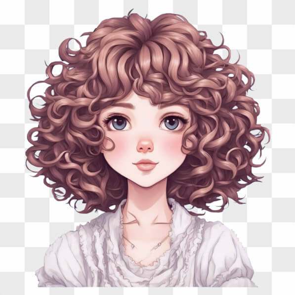 Descarga Personaje ilustrado con cabello rizado y ojos expresivos ...